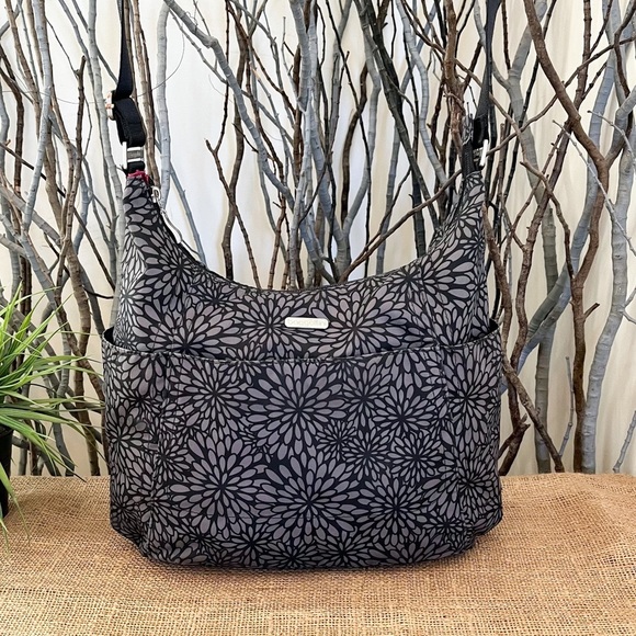 Baggallini Bags Baggallini Pewter Floral Crossbody Travel Bag Poshmark